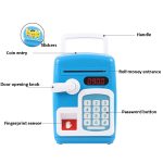8001 Fingerabdrucksensor Entsperren Sie Geldautomaten-Sparschwein, automatisches rollendes Geld, Simulation, Passwort, sicheres Spielzeug – Bild 5