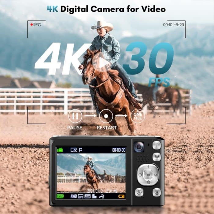 DC308 2,8-Zoll 4K HD Front- und Rück-Doppelkamera 16-fach Zoom Digitalkamera, US Plug, EU Plug, UK Plug, AU Plug – Bild 4