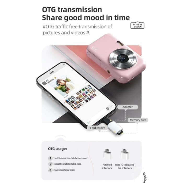 DC406L 2,4-Zoll 1080P Mini HD 16X Zoom Digitalkamera Home Kinderkamera, UK Plug, AU Plug – Bild 8