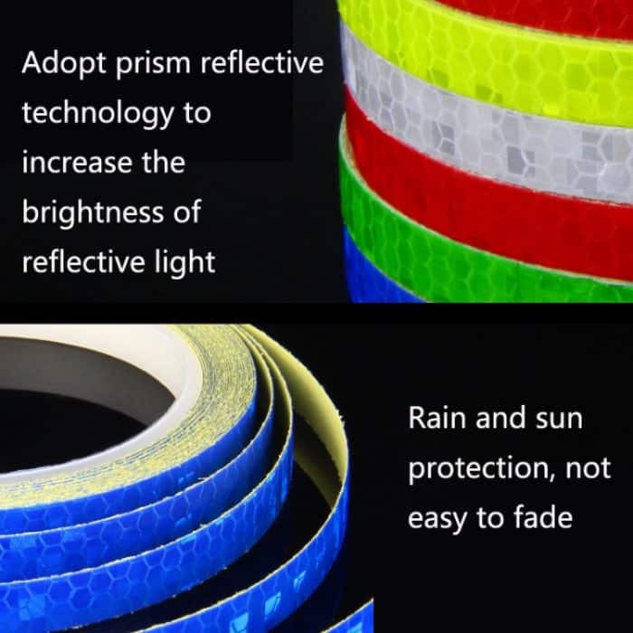5 Rollen Fahrrad Mountainbike Motorrad Aufkleber Auto Kontur Reflektierende Aufkleber Nachtreiten Reflektierende Aufkleber, 2 x 800cm – Bild 3