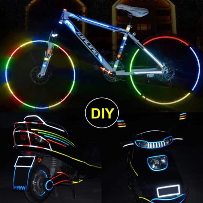 5 Rollen Fahrrad Mountainbike Motorrad Aufkleber Auto Kontur Reflektierende Aufkleber Nachtreiten Reflektierende Aufkleber, 2 x 800cm – Bild 5