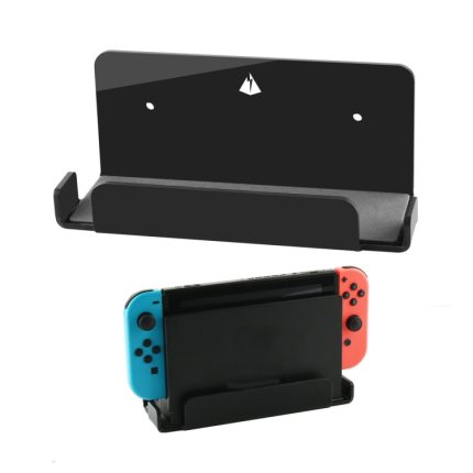 Spielkonsole Wandaufbewahrungshalterung Spielkonsolenzubehör Lagerregal für Nintendo Switch, Acrylic Black, Acrylic Transparent