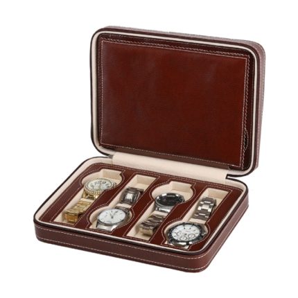 8-stellige Uhren-Aufbewahrungsbox, Uhren-Display-Box, tragbare Uhren-Reisetasche, 08 Watch Position Brown, 08 Watch Position Black