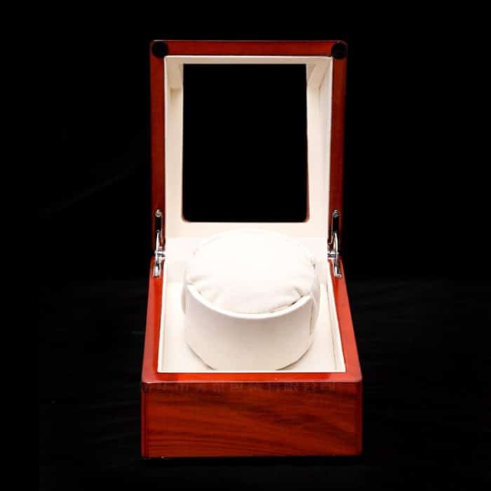 1+0 Automatic Strings Uhrenbox, Uhrenstreuer aus lackiertem Palisanderholz, US-Stecker, Single, Rosewood Grain – Bild 2