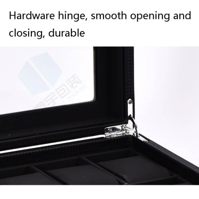 6+3 PU-Uhren-Brillenetui, Kohlefaser-PU-Haut-Uhrenbox, Sonnenbrillen-Box, 6 + 3 Brown, 6 + 3 Black – Bild 6