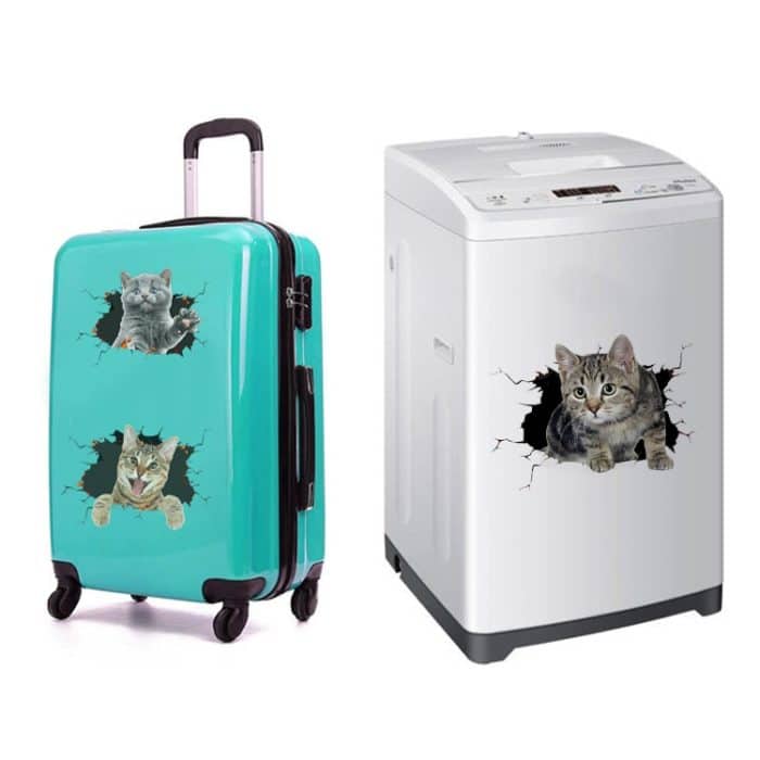 4 PCS 3D Simulation Tier Persönlichkeit Auto Aufkleber Glas Auto Tür Kratzer Dekorative Okklusion Aufkleber, Dog Head 2, Cat Style 1, Cat Style 2, Cat Style 4, Cat Style 5, Cat Style 6 – Bild 5