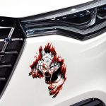 4 PCS 3D Realistische Wolf Kopf Haube Tür Auto Körper Dekoration Aufkleber Kratzer Abdeckung Wasserdichte Auto Aufkleber, Wolf Head Right, Wolf Head Left – Bild 4