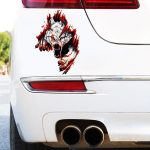 4 PCS 3D Realistische Wolf Kopf Haube Tür Auto Körper Dekoration Aufkleber Kratzer Abdeckung Wasserdichte Auto Aufkleber, Wolf Head Right, Wolf Head Left – Bild 6