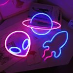 Personalisiertes LED-Neon-Dekorationslicht, Modellierungslicht, USB-Batteriebox, doppelter Zweck, Spezifikation:, Alien, Planet, Rocket – Bild 2