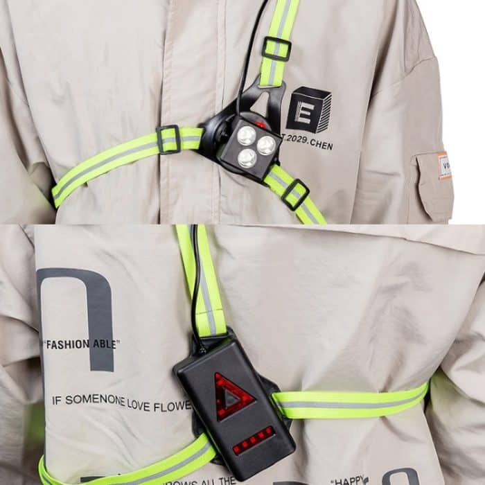 Outdoor Sports Laufendes Licht Wasserdichte Nacht Reiten Licht Highlight Wiederaufladbare Bergsteigen Leichte Brust Warnlicht – Bild 6