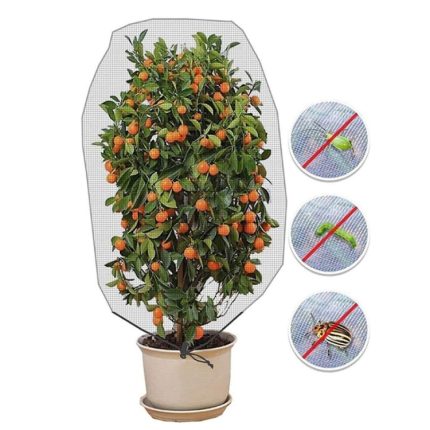 2 Stück Pflanzen-Insekten-Abdeckungsnetz mit Kordelzug, Gewächshaus-Obstbaum-Vogel-Abdeckung, 1x0.7m, 1x1.2m, 1x1.4m, 1.2x1.4m, 1x1.5m