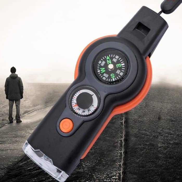 2 Stück 7 in 1 Multifunktionsfeld Survival Tool Compass Lupe Whistle – Bild 5