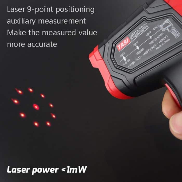 TASI Infrarot-Thermometer mit buntem Bildschirm, -50–480 Grad Celsius, TA601A – Bild 5
