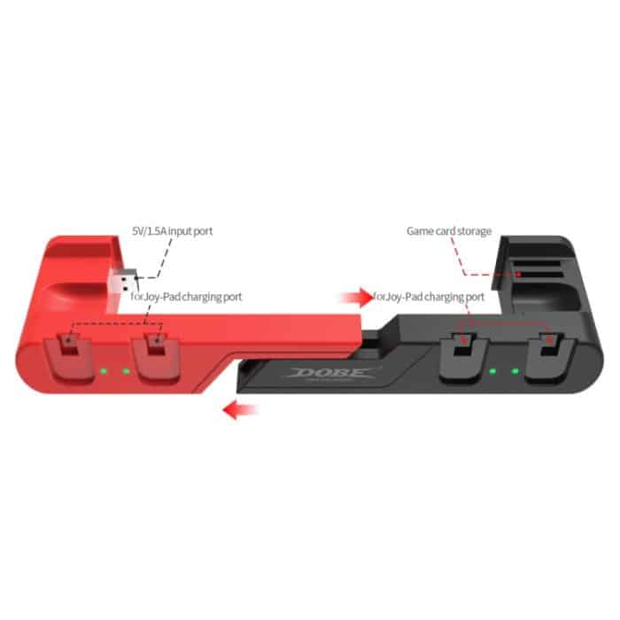 DOBE TNS-0122 4-in-1-Gamepad-Ladestation für Switch OLED, TNS-0122 Red Black, TNS-0122 White Black – Bild 4