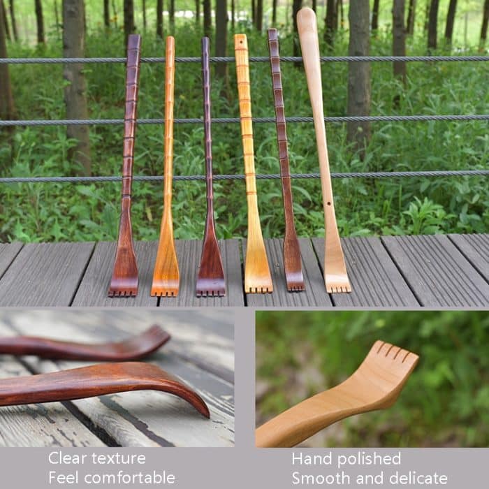 BQR01 Rückenkratzer, Massagekratzer aus Holz mit langem Griff, Stil:, Round Red, Round Nature Color, Square Red, Square Nature Color, Bamboo Section Red, Bamboo Section Nature Color, Dual-use, Small Hand, Big Hand – Bild 4