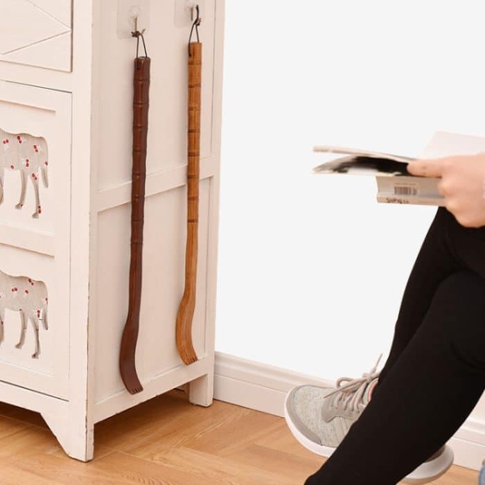 BQR01 Rückenkratzer, Massagekratzer aus Holz mit langem Griff, Stil:, Round Red, Round Nature Color, Square Red, Square Nature Color, Bamboo Section Red, Bamboo Section Nature Color, Dual-use, Small Hand, Big Hand – Bild 6