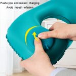 Aufblasbares U-förmiges Nackenschutzkissen für die Reise, Flocked U009-01（Peacock Green ）, Flocked U009-03（Light Gray）, Flocked U009-04（Medium Blue）, Flocked U009-02（Rose Red）, Flocked U009-05（Dark Blue）, Flocked U009-060（Sky Blue）... – Bild 5