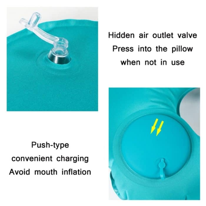 Aufblasbares U-förmiges Nackenschutzkissen für die Reise, Milk Silk U018-2（Gray）, Milk Silk U018-03（Peacock Green）, Milk Silk U018-04（Blue）, Flocked U018-03（Peacock Green）, Flocked U019-03（Rose Red ）, Flocked U019-04（Navy Blue） – Bild 3