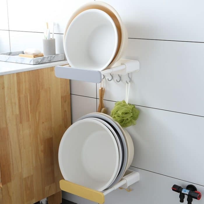 Ausziehbarer Waschbeckenständer ohne Stanzen des Toilettenständers, With Storage (White Yellow), With Storage (White Gray), Without Storage (White Yellow), Without Storage (White Gray) – Bild 6
