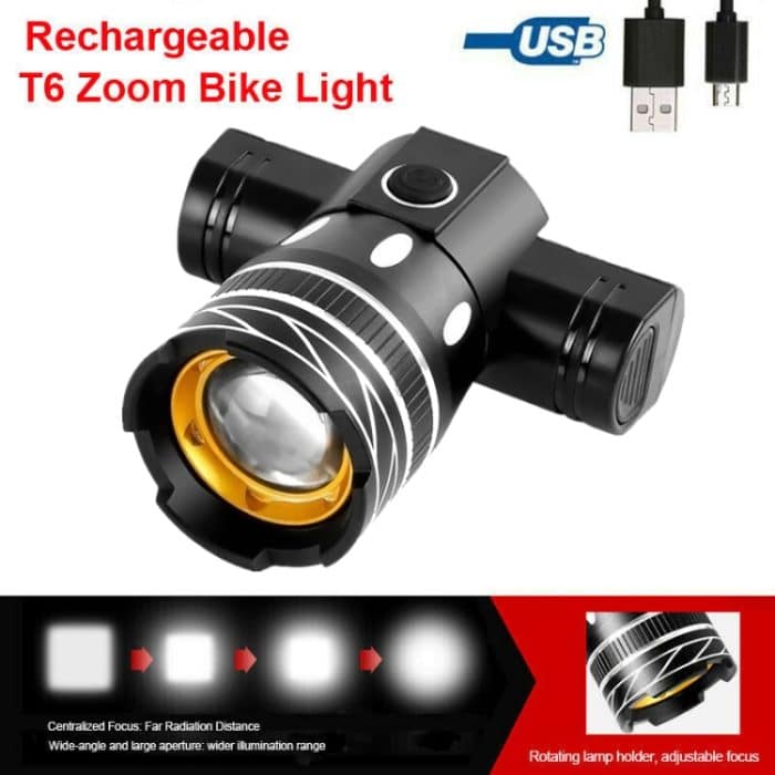 7602 LED USB-Lade-Teleskop-Zoom-Fahrrad-Frontlicht, Spezifikation:, Headlight, Headlight + 928 Taillight, Headlight + 056 Taillight, Headlight + 313 Taillight, Headlight + Gem Lamp, Headlight +11034 Taillight, Headlight + Laser Taillight... – Bild 2