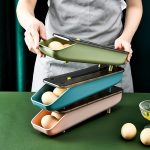 2 Stück füllen automatisch die Eier-Aufbewahrungsbox, den Kühlschrank, die Frischhaltebox, 1 Layers Green, 1 Layers  Blue, 1 Layers Pink – Bild 5