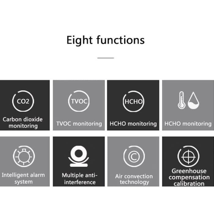 CO2 HCHO TVOC Detektor Temperatur Hygrometer, AK4 Infrared 5 in 1 – Bild 4