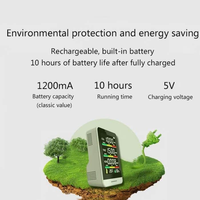 CO2 HCHO TVOC Detektor Temperatur Hygrometer, AK4 Infrared 5 in 1 – Bild 5