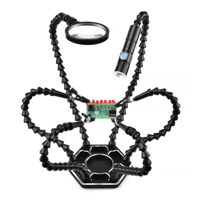 Reparaturwerkbank für Lötstation aus Aluminiumlegierung mit sechs Backen, N-SS6LM-BK9 – Bild 2