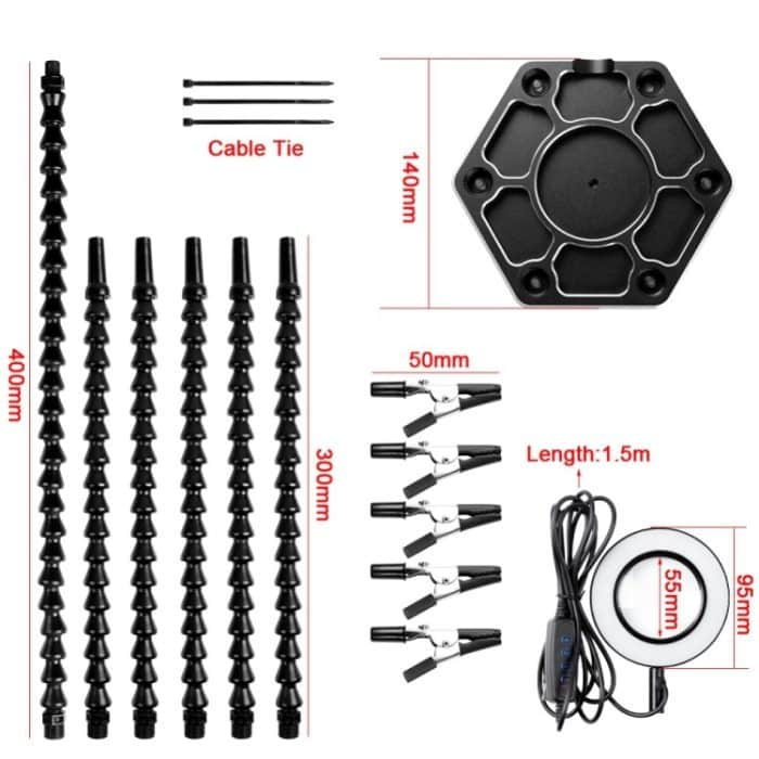 Reparaturwerkbank für Lötstation aus Aluminiumlegierung mit sechs Backen, N-SS6LM-BK9 – Bild 3