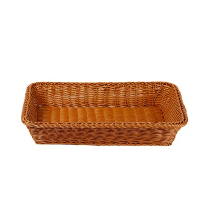 A1744 Rattankorb, Aufbewahrungskorb für Lebensmittel und Obst, rechteckiger Obstteller, Größe:, Small, Medium, Large, Extra Large