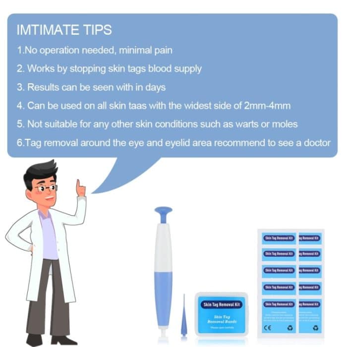 Werkzeug zum Entfernen von Hautmarkierungen für 2 mm bis 4 mm große Hautmarkierungen, Skin Tag Removal Tool, With  Acne Patch – Bild 3