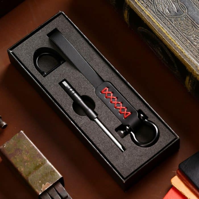 A001 Auto-Schlüsselanhänger, langes Schlüsselseil aus Leder, Oil Wax Black, Oil Wax Red, Crazy Horse Black, Crazy Horse Brown, Crazy Horse Blue – Bild 1