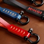 A001 Auto-Schlüsselanhänger, langes Schlüsselseil aus Leder, Oil Wax Black, Oil Wax Red, Crazy Horse Black, Crazy Horse Brown, Crazy Horse Blue – Bild 4