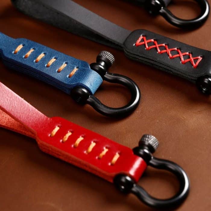 A001 Auto-Schlüsselanhänger, langes Schlüsselseil aus Leder, Oil Wax Black, Oil Wax Red, Crazy Horse Black, Crazy Horse Brown, Crazy Horse Blue – Bild 4