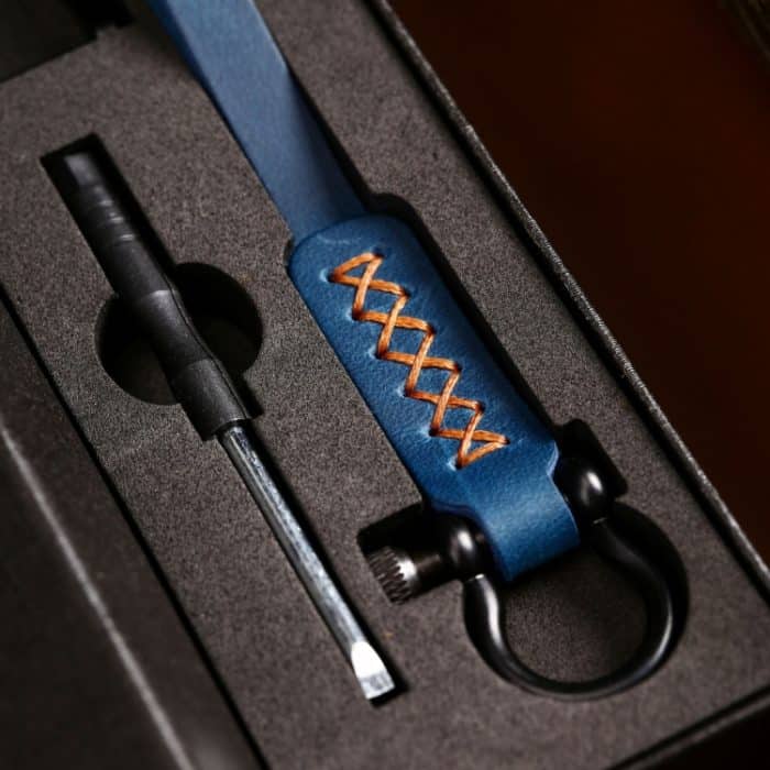 A001 Auto-Schlüsselanhänger, langes Schlüsselseil aus Leder, Oil Wax Black, Oil Wax Red, Crazy Horse Black, Crazy Horse Brown, Crazy Horse Blue – Bild 5