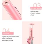 CYKE N-MY Integrierter Stativ-Bluetooth-Live-Selfie-Stick, Black, Pink – Bild 4