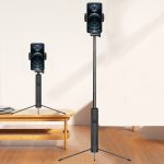 CYKE A17 Bluetooth-Fernbedienung mit Stativ-Foto-Live-Halterung, A17- 0.8m Black (Without Light)