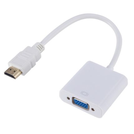 ZHQ007 HD 1080P HDMI-zu-VGA-Konverter, White, Black