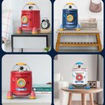 Fingerabdruck-Passwort-Raketen-Sparschwein-Spielzeug, White, Blue, Red – Bild 2