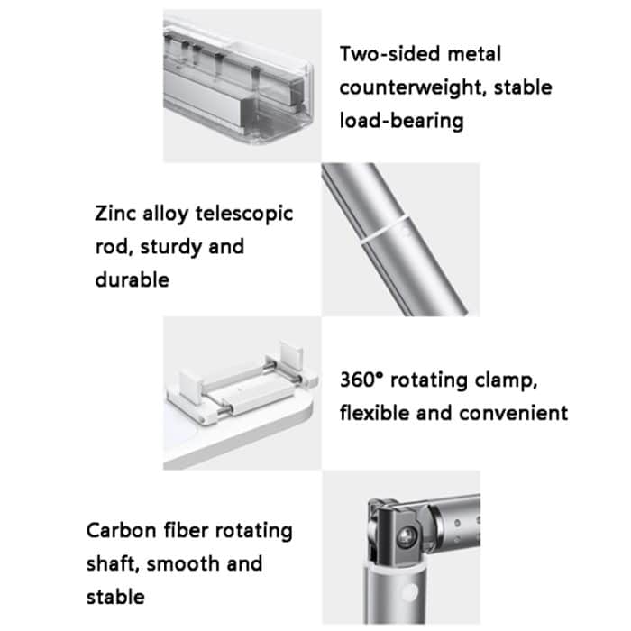 V6 360 Grad drehbare, doppelseitige, lichtfüllende Live-Halterung, White, Pink – Bild 3