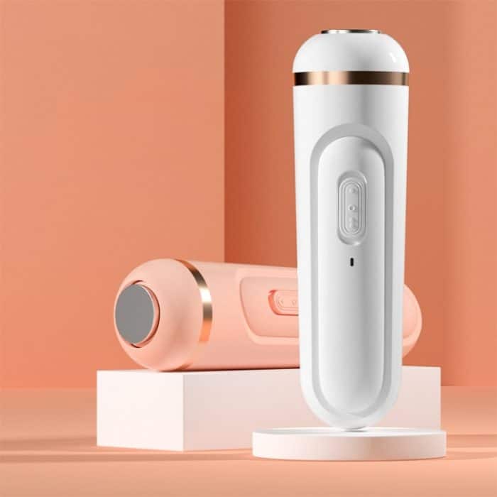 J001 Wiederaufladbarer elektrischer Fußschärfer für Peeling-Pediküre, White, Pink – Bild 2