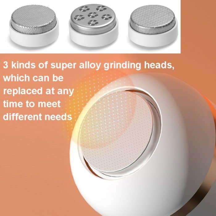 J001 Wiederaufladbarer elektrischer Fußschärfer für Peeling-Pediküre, White, Pink – Bild 5