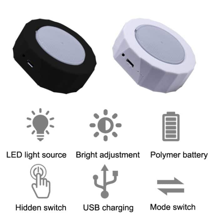 Z7 Autodecken-USB-Wireless-Strobe-Leselicht, White, Black, White (Stair Lamp + Music Sound Control), Black (Stair Lamp + Music Sound Control) – Bild 3