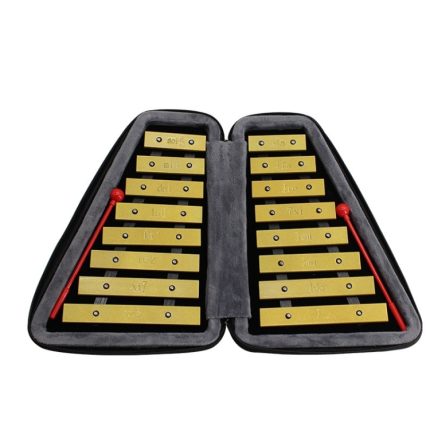 JZ-35 16-Ton-Doppelreihen-Glockenspiel-Orff-Schlaginstrument, Golden, Silver, Golden With Shelf, Silver With Shelf