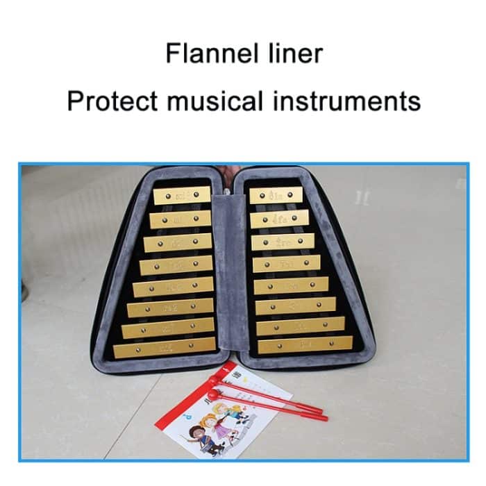 JZ-35 16-Ton-Doppelreihen-Glockenspiel-Orff-Schlaginstrument, Golden, Silver, Golden With Shelf, Silver With Shelf – Bild 3