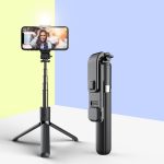L03S Bluetooth-Fülllichtstativ mit integriertem Selfie-Stick, Black, White