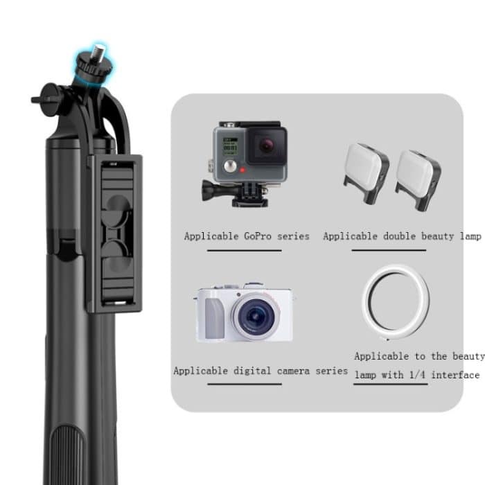 Kabellose Bluetooth-Selfie-Stick-Live-Teleskophalterung, Spezifikation:, Q05 (Black), Q05S (Black With Fill Light) – Bild 3
