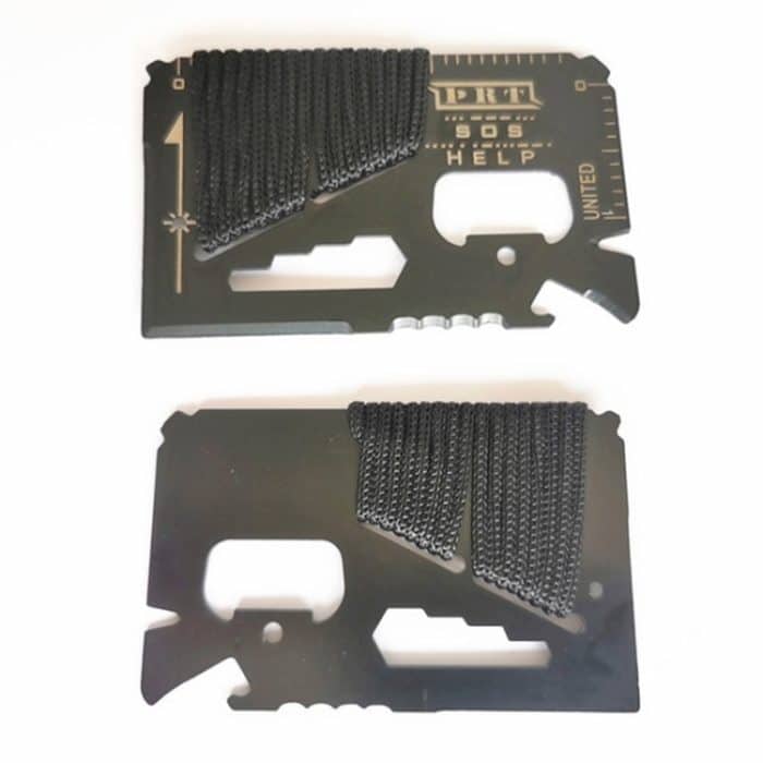 8 Stück 14 in 1 Edelstahl Multifunktionsüberlebens-Werkzeugkarte im Freien mit Seil – Bild 2