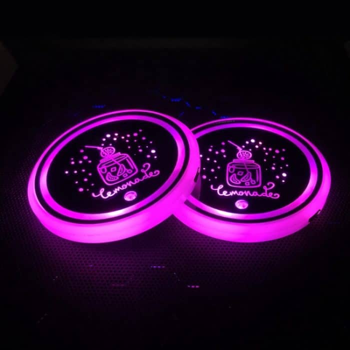 1 Paar 68 mm LED Smart Light-Emitting Coaster Light Car Cup Slot Atmosphärenlicht, Beverage, Brick, Cat Claws, Modern Technology, Star, Genesis, Magic Array – Bild 1