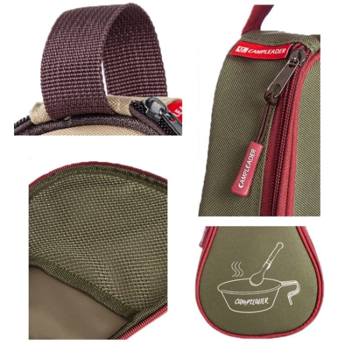 CAMPSOR Outdoor Camping Grillgeschirr Aufbewahrungstasche, Army Green, Khaki – Bild 3